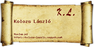 Kolozs László névjegykártya